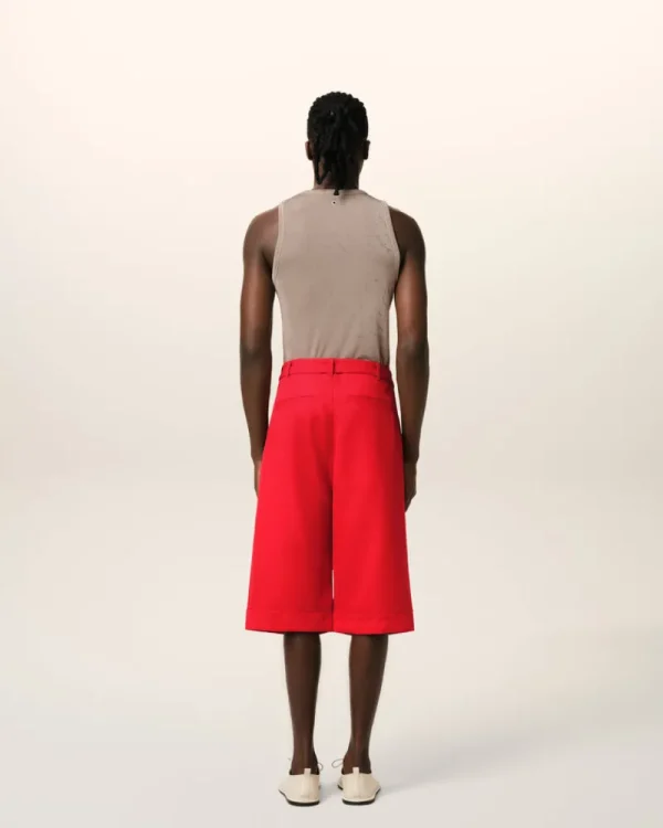 Shop Red Wool Cargo Bermuda Short Shorts