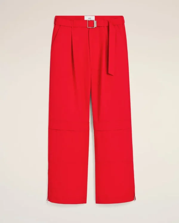 New Red Wool Cargo Trousers Trousers