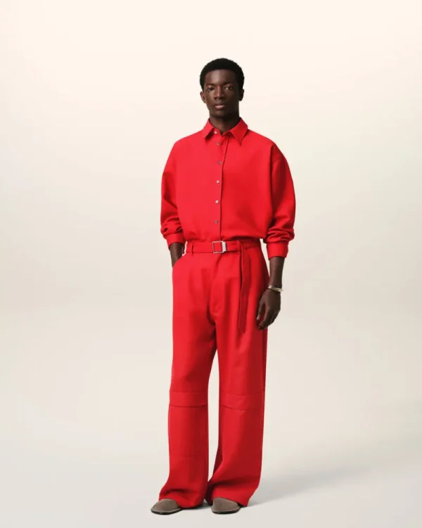 New Red Wool Cargo Trousers Trousers