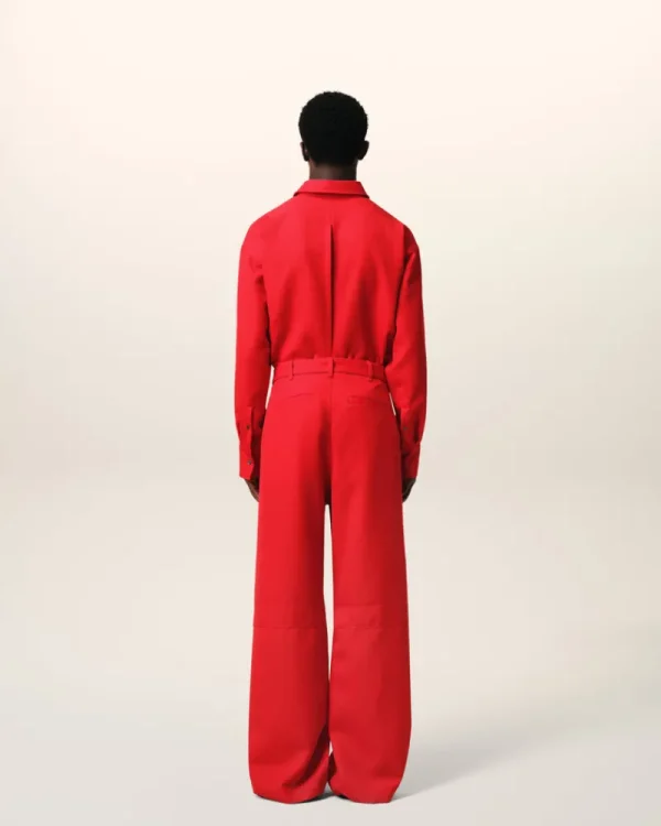 New Red Wool Cargo Trousers Trousers