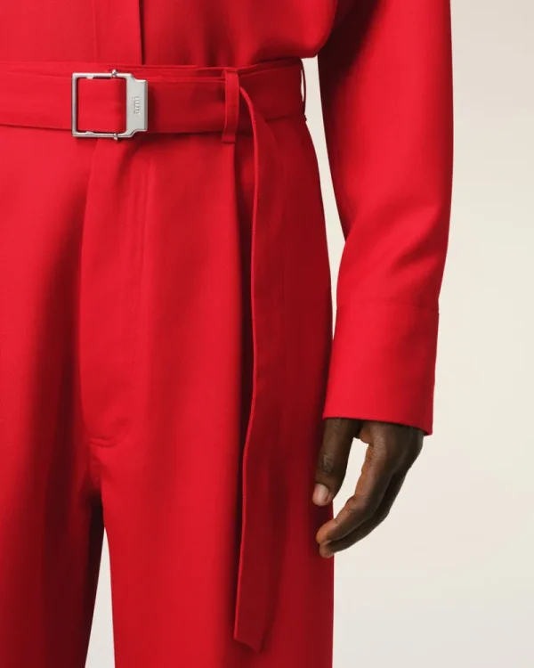 New Red Wool Cargo Trousers Trousers