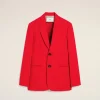 Flash Sale Red Wool Semi-Lined Jacket Women Denim | Coats & Jackets