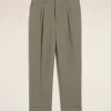 Sale Taupe Wool Carrot Fit Trousers Trousers