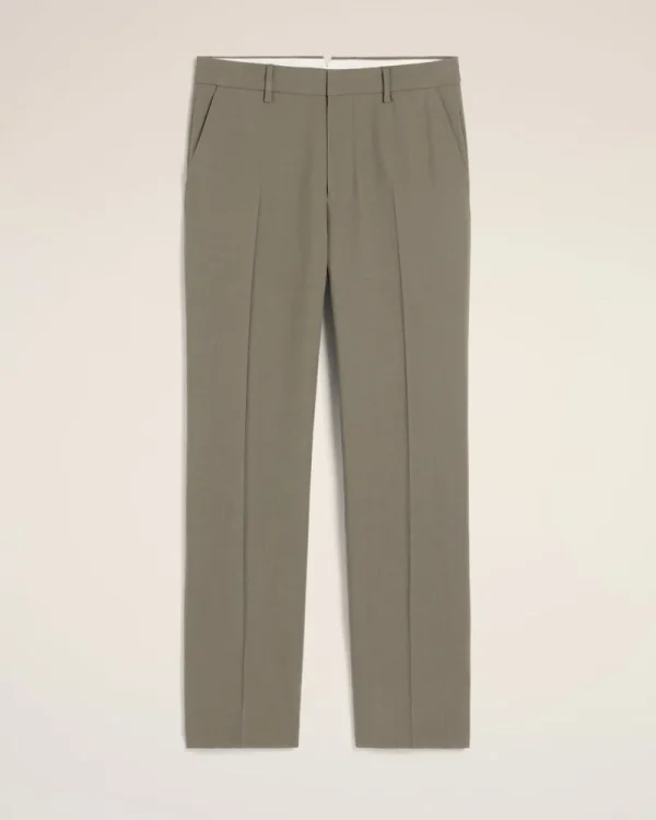 Discount Taupe Wool Straight Fit Trousers Tailoring | Trousers