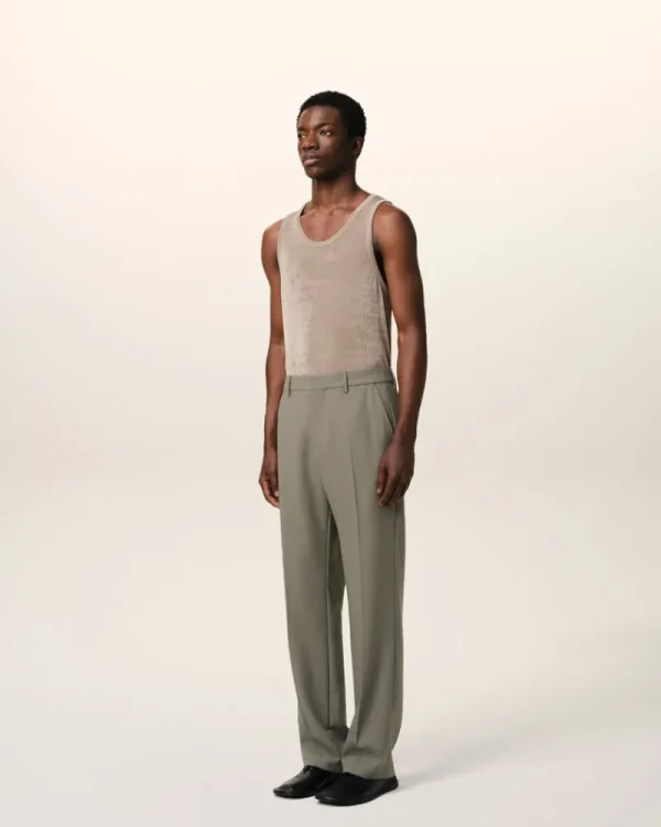 Discount Taupe Wool Straight Fit Trousers Tailoring | Trousers