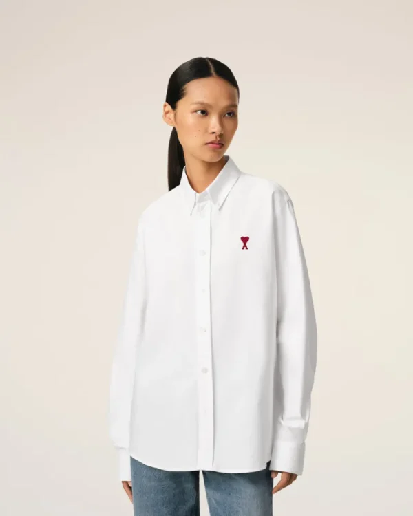 Hot White Cotton Button-Down Ami de Coeur Shirt Women Shirts | Ami De Coeur