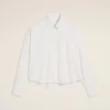 Online White Cotton Cropped Oversized Shirt Women Shirts | Ami De Coeur