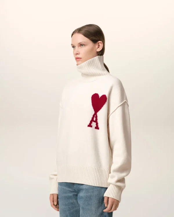 Clearance White Wool Ami de Coeur Sweater Women Sweaters & Cardigans | Ami De Coeur