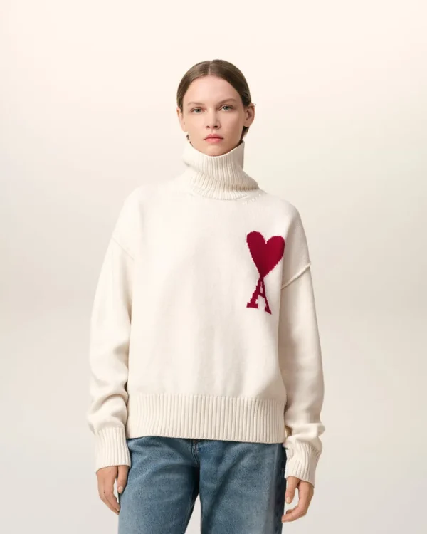 Clearance White Wool Ami de Coeur Sweater Women Sweaters & Cardigans | Ami De Coeur