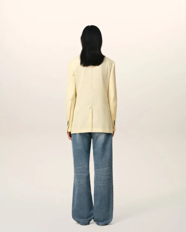 Online Yellow Wool Semi-Lined Jacket Women Coats & Jackets | Denim